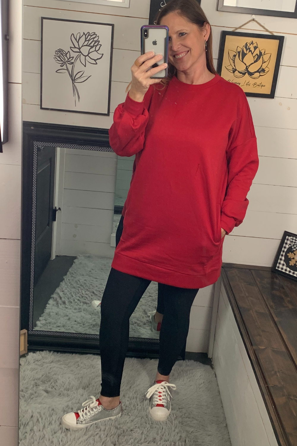 Long Length Sweatshirt with Pockets