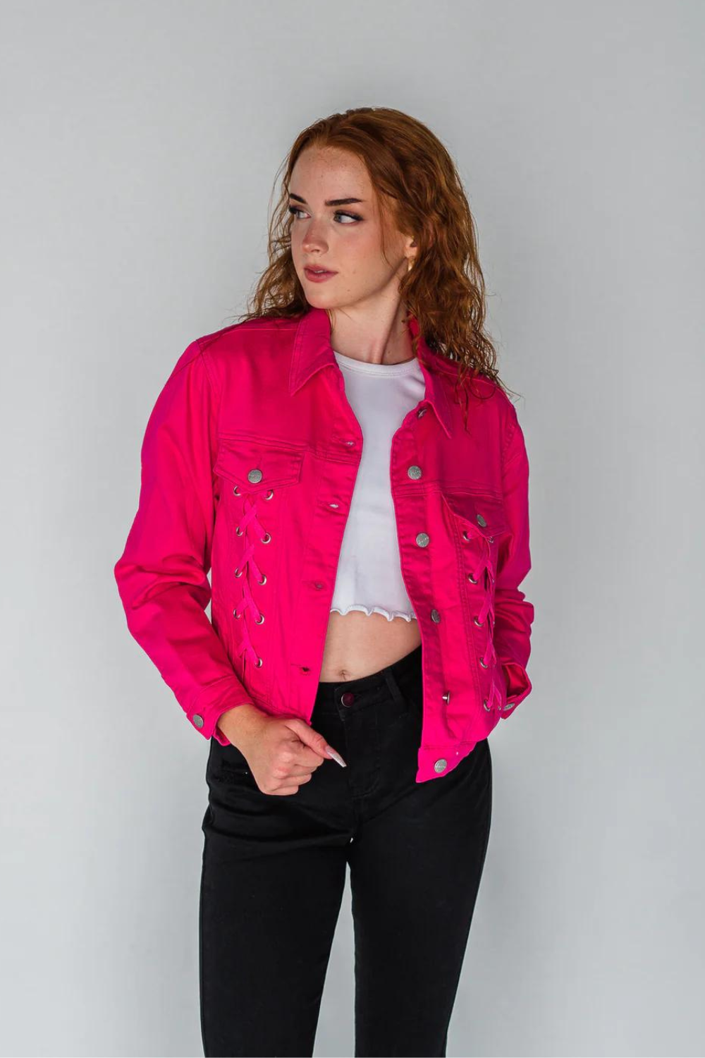 Magenta Denim Jacket