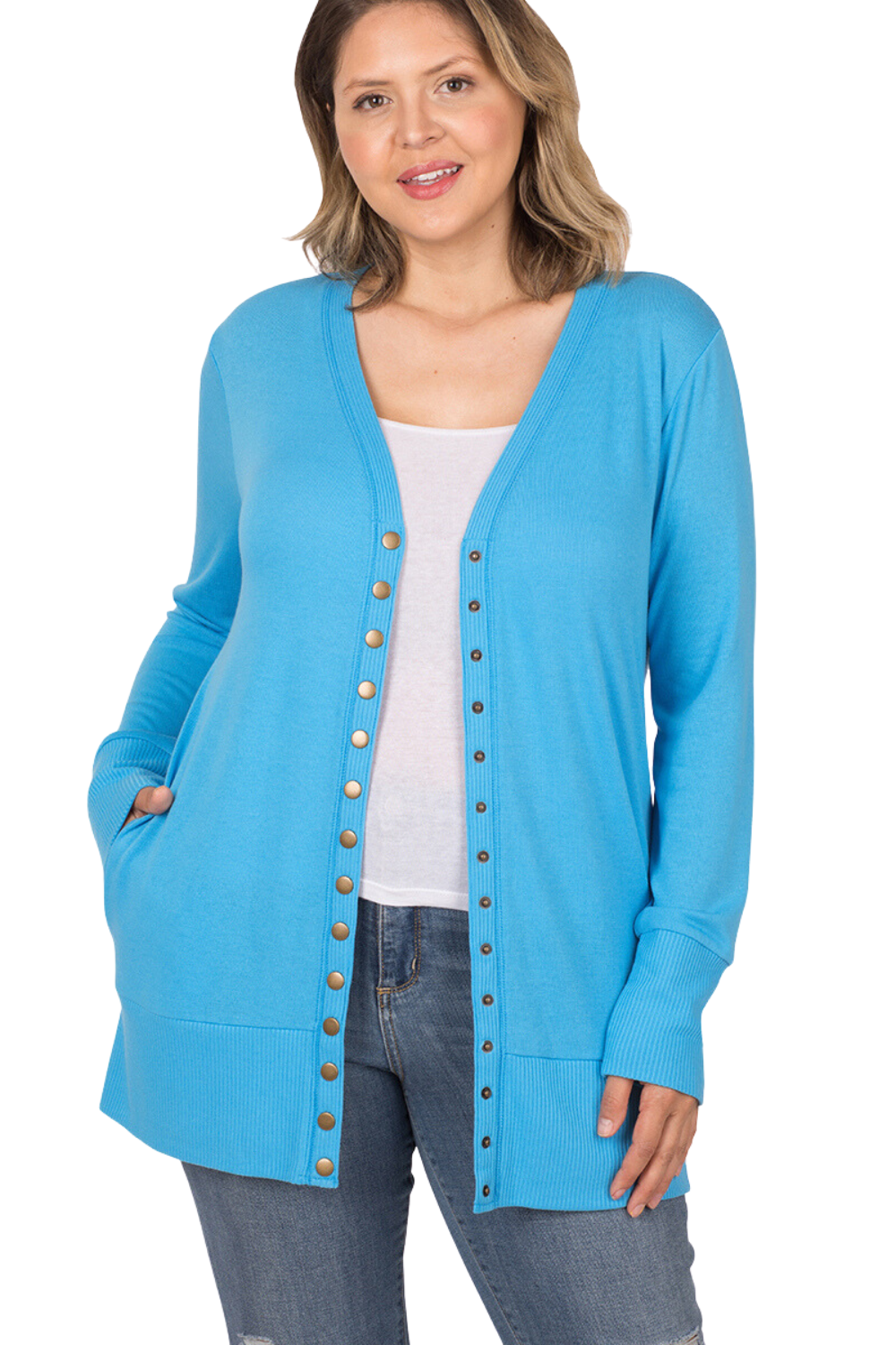 Snap Cardigan with Pockets