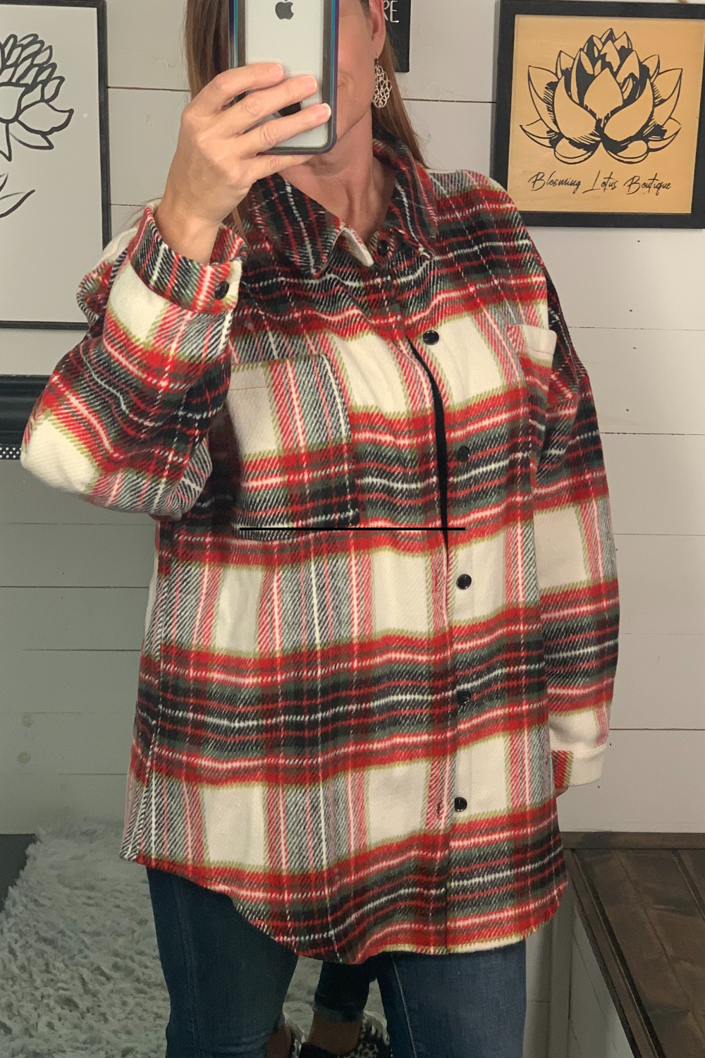 Holiday Plaid Oversized Shacket