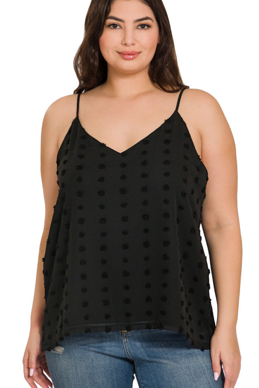 Plus Swiss Dot VNeck Cami