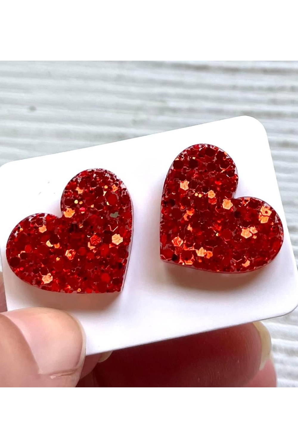 Heart Stud Resin Earrings