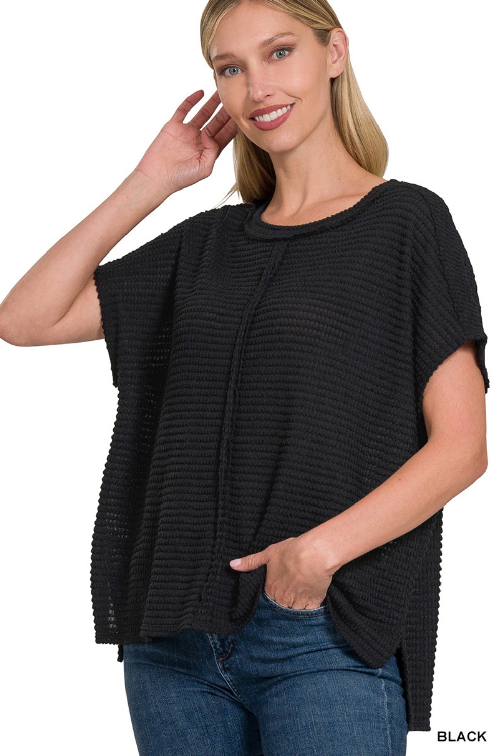 Dolman Jacquard Lightweight Sweater