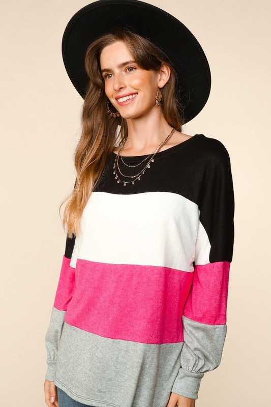 Colorblock Dolman Sleeve Top