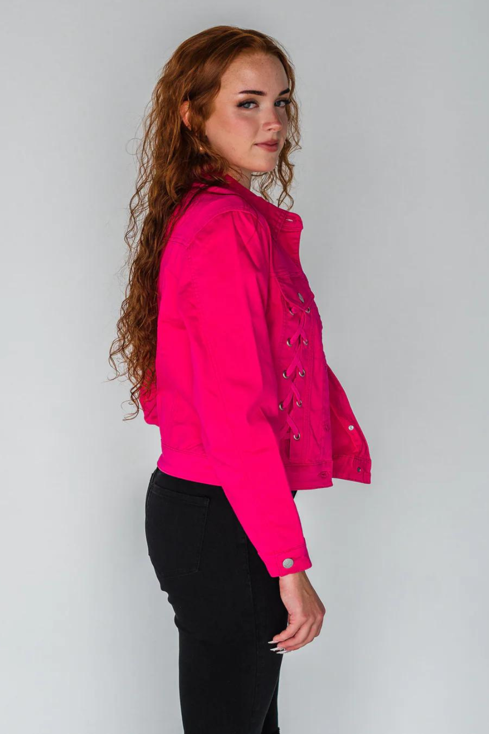 Magenta Denim Jacket