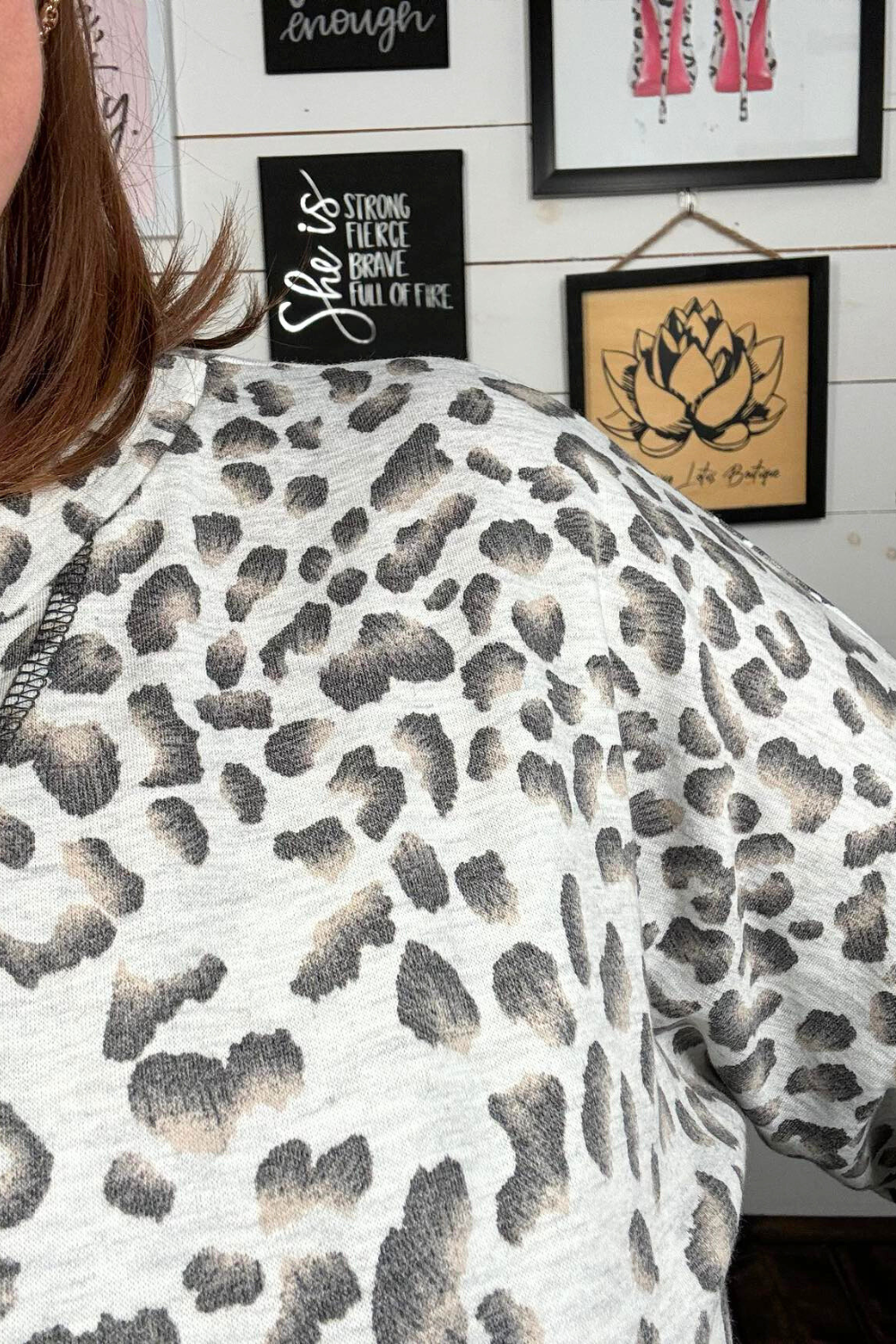 Leopard Print French Terry Sweatshirt