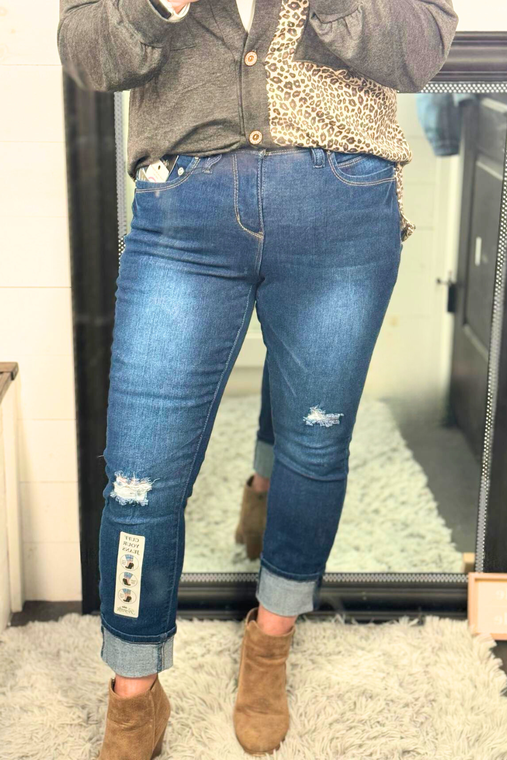 WannaBetta Butt Mega Cuff Ankle Jeans