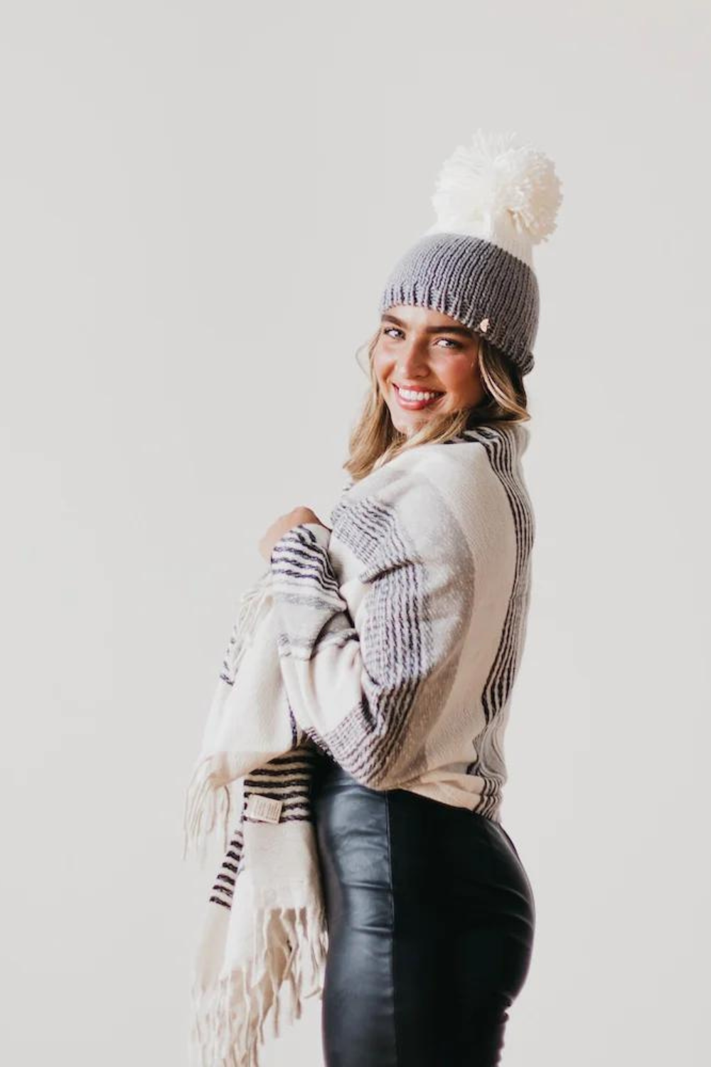 Snow Alpine Pom Beanie