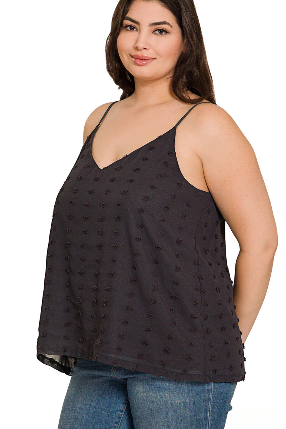 Plus Swiss Dot VNeck Cami