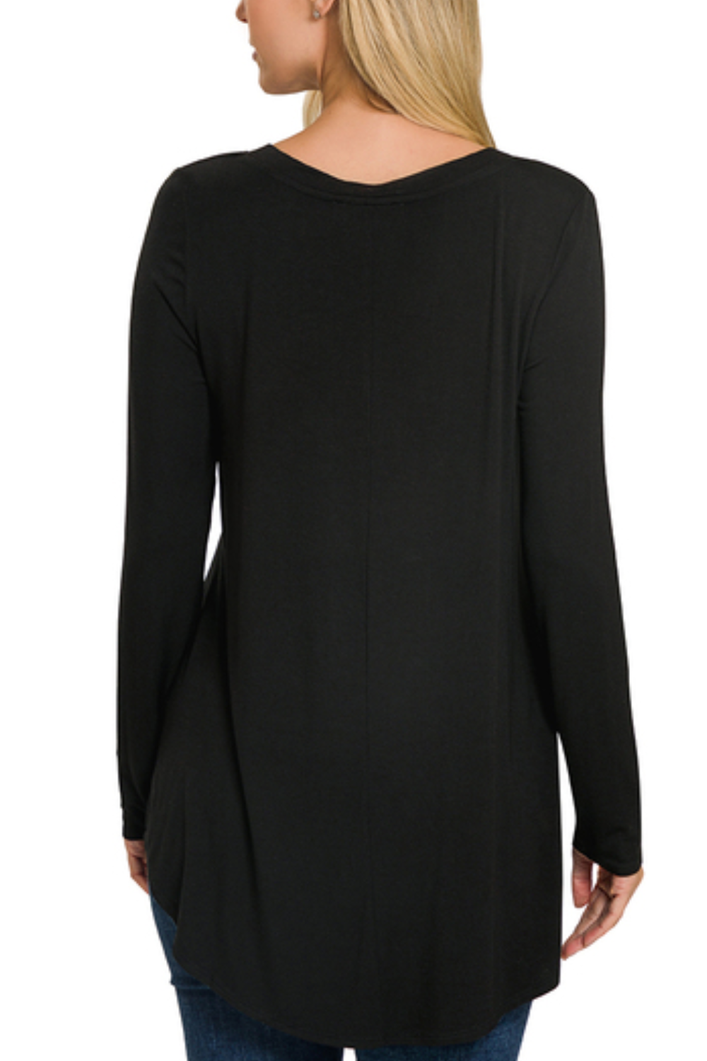 Luxe Rayon VNeck Long Sleeve Top