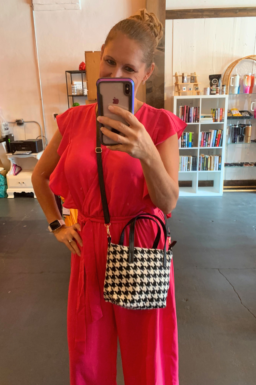 Houndstooth Crossbody Purse