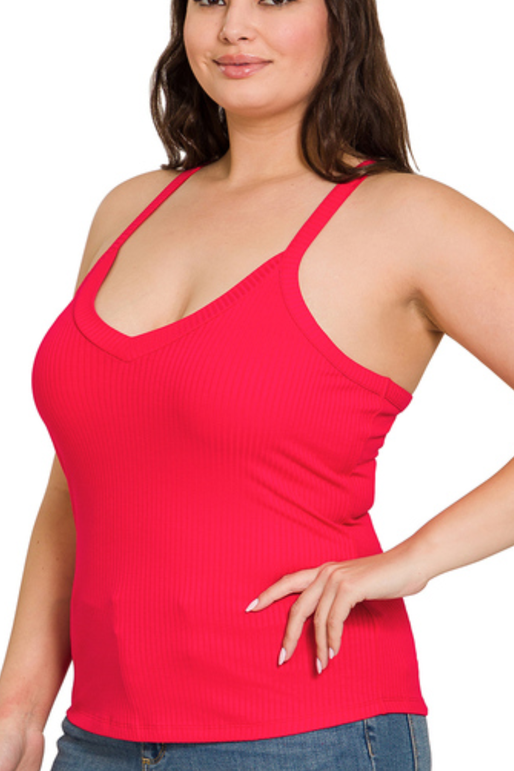 Plus Ribbed Soft Rayon Cami