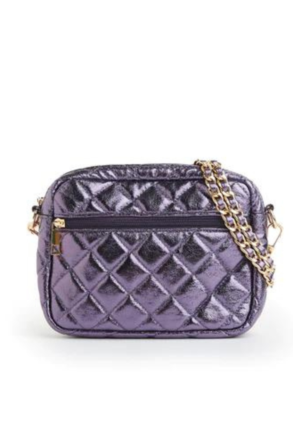 Emma Quilted Metallic Crossbody Bag