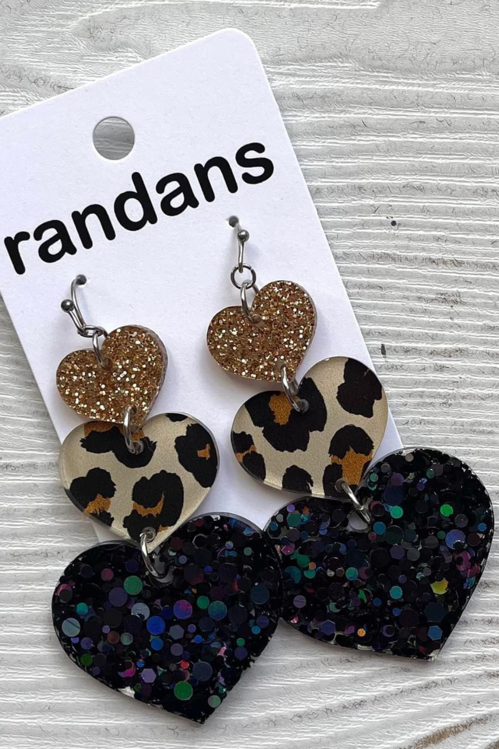 Triple Heart Resin Earrings