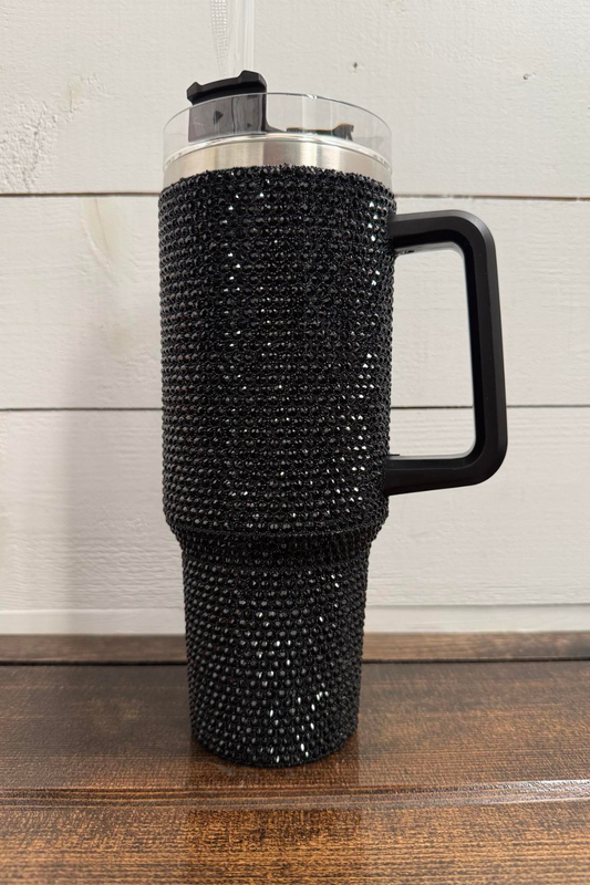 40oz Rhinestone Tumbler - Black