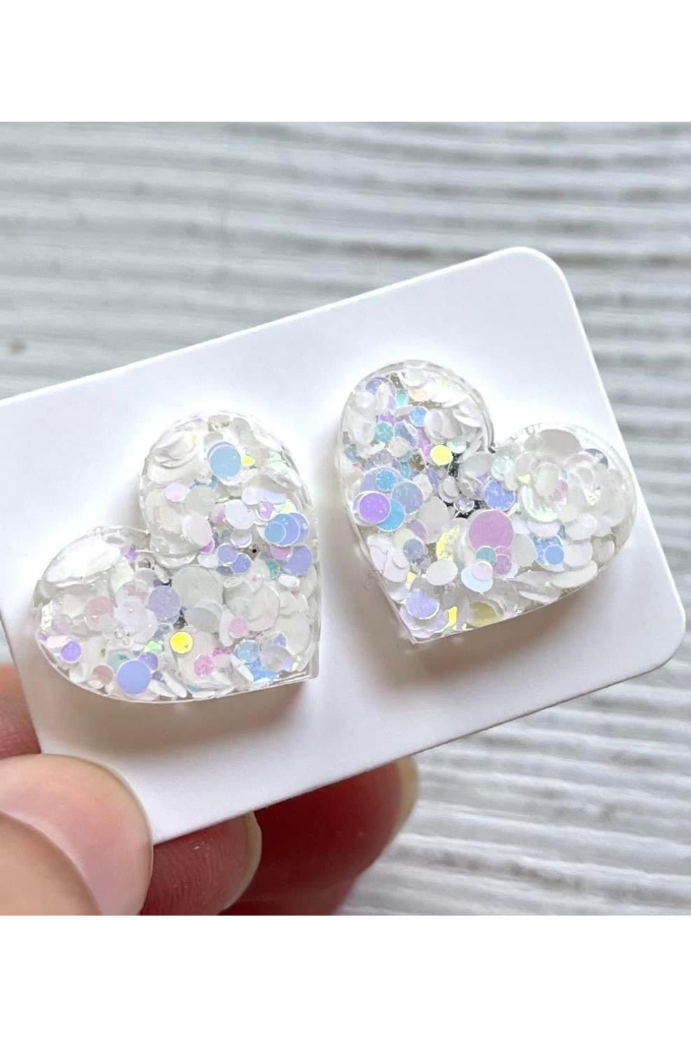 Heart Stud Resin Earrings