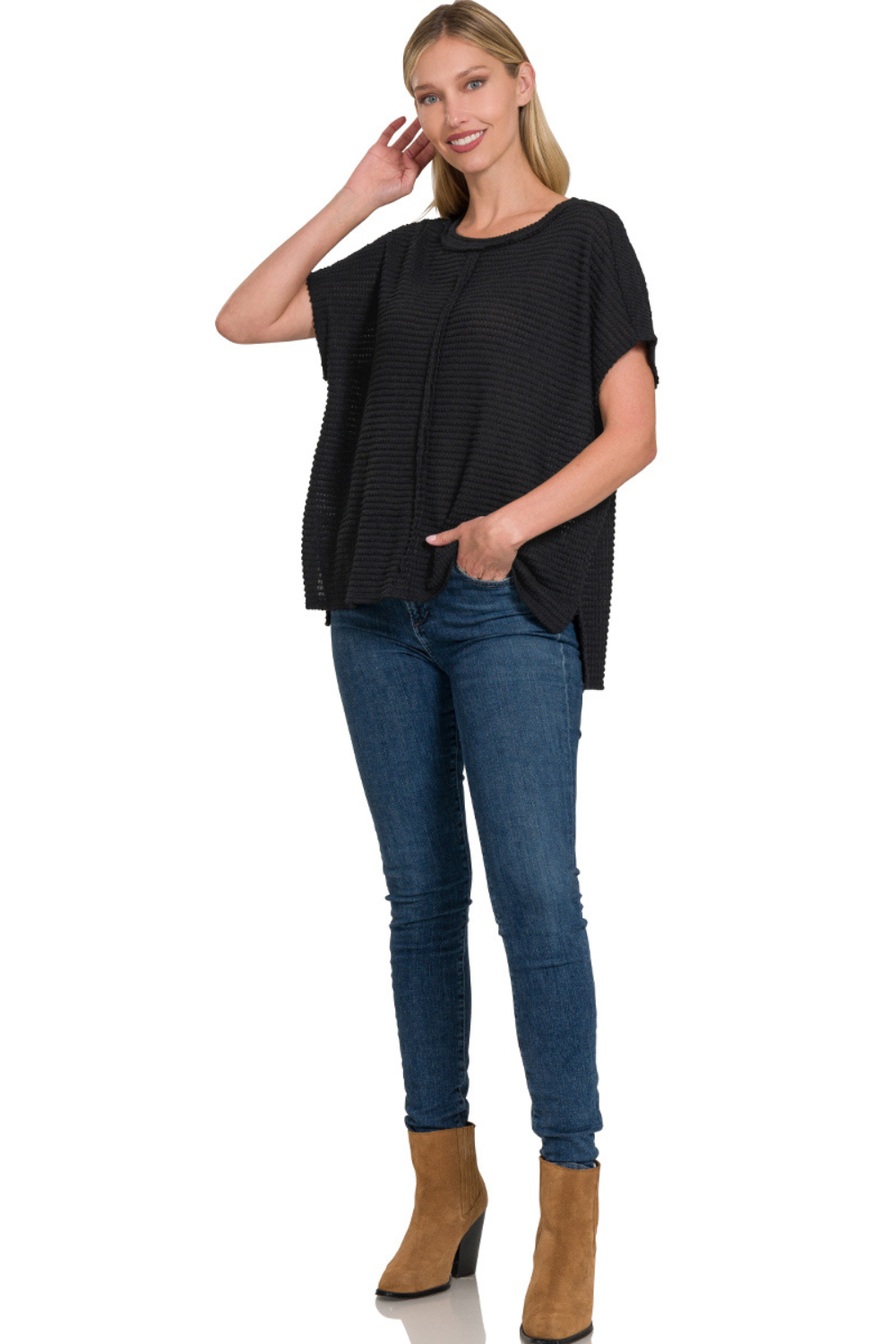 Dolman Jacquard Lightweight Sweater