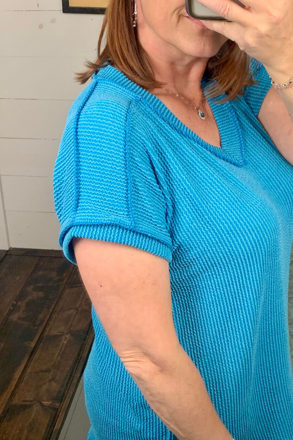 Urban Ribbed Top - Turquoise