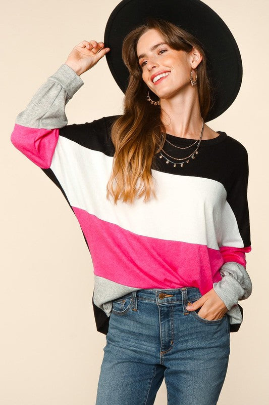 Colorblock Dolman Sleeve Top