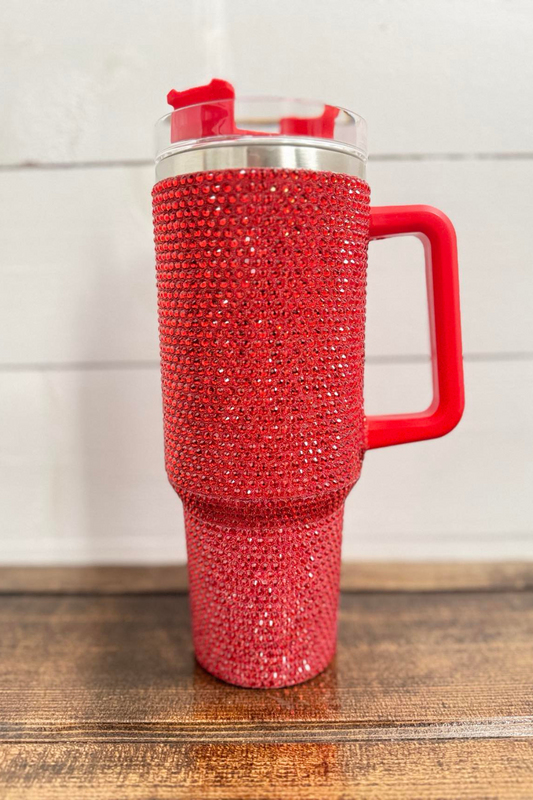 40oz Rhinestone Tumbler - Red