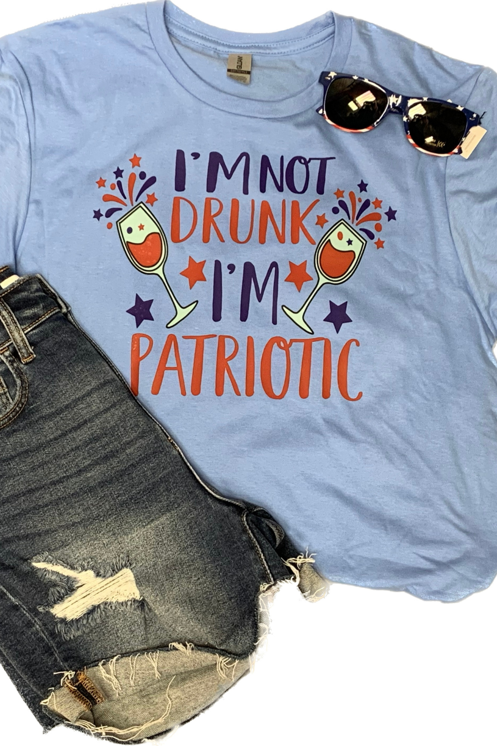 "I'm Not Drunk, I'm Patriotic" Graphic Tee