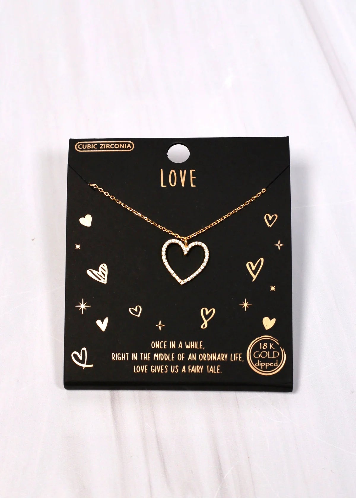 Love CZ Heart Necklace