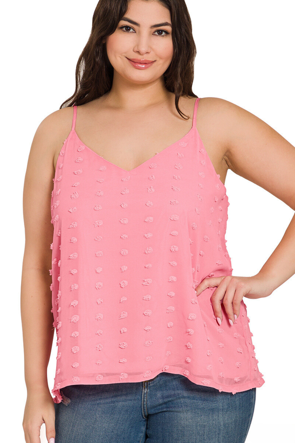 Plus Swiss Dot VNeck Cami