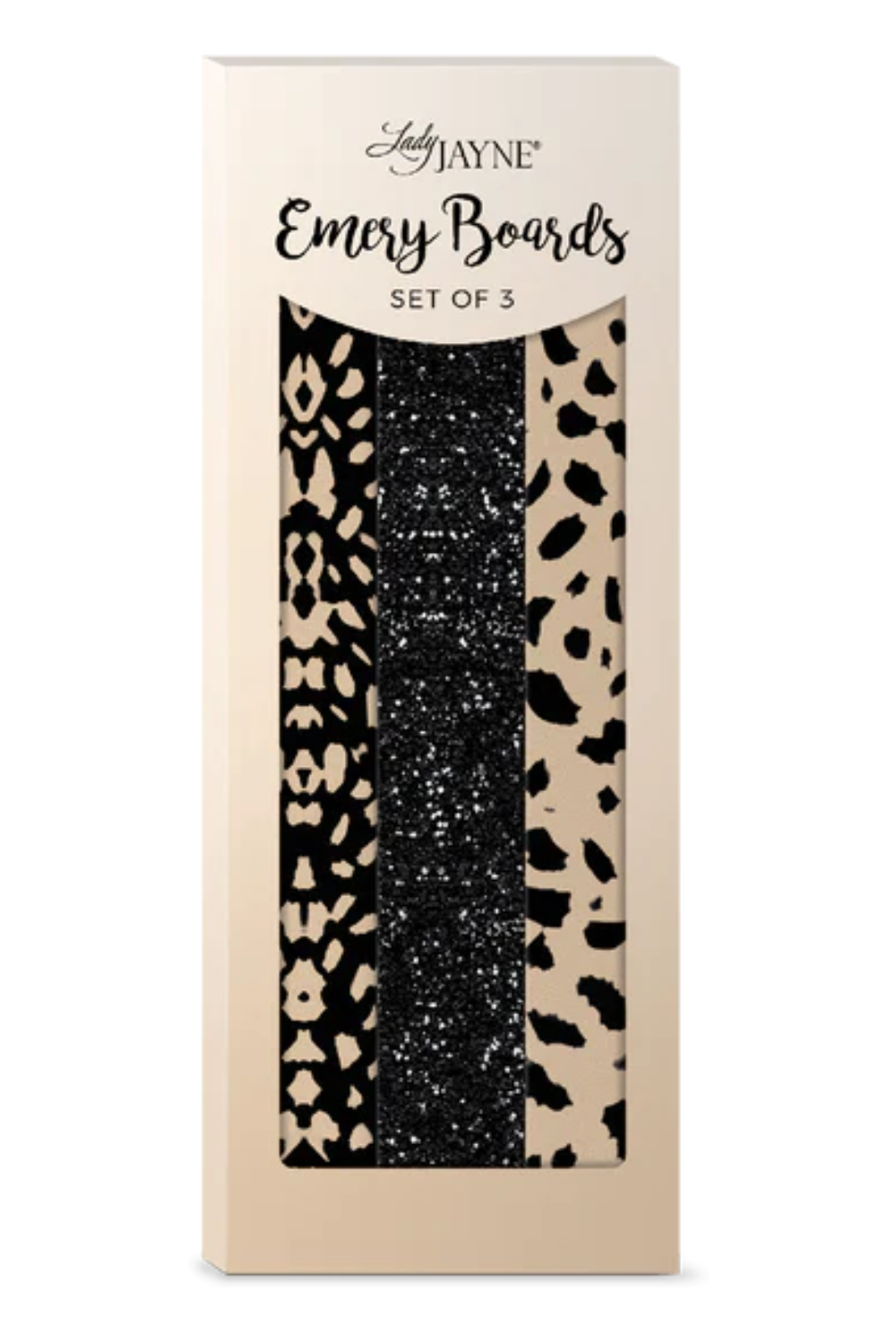 Emery Boards - Set of 3 Glitter & Animal Print