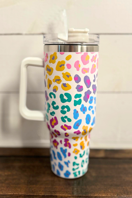 Leopard Print Tumbler - Pastel