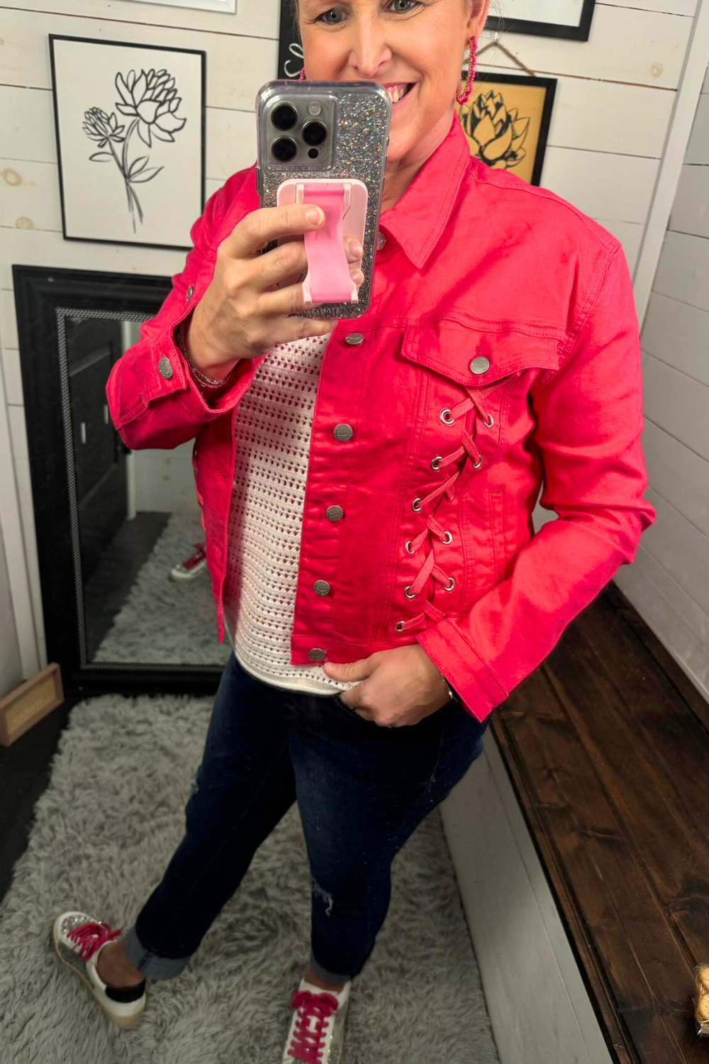 Magenta Denim Jacket