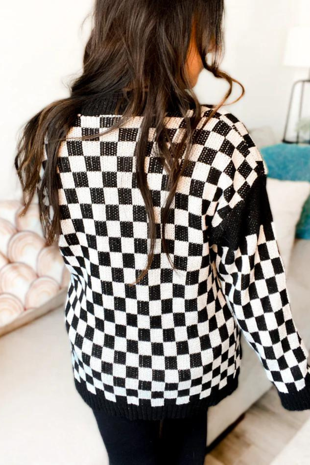 Vicki Varsity Checkered Cardigan