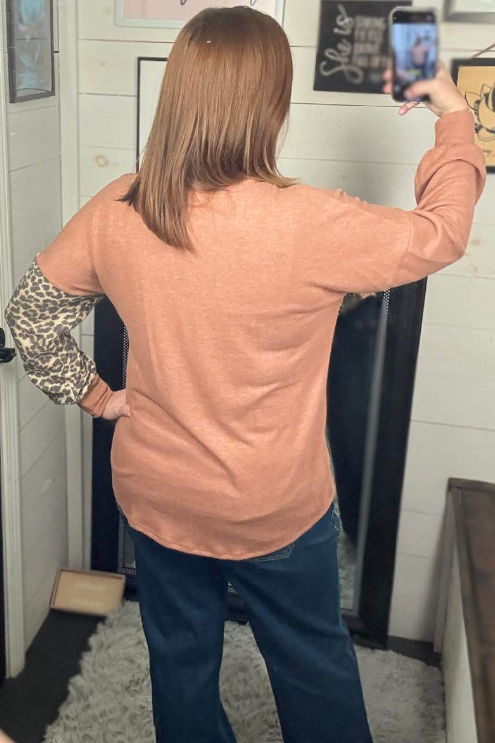 Belinda Leopard Colorblock Top