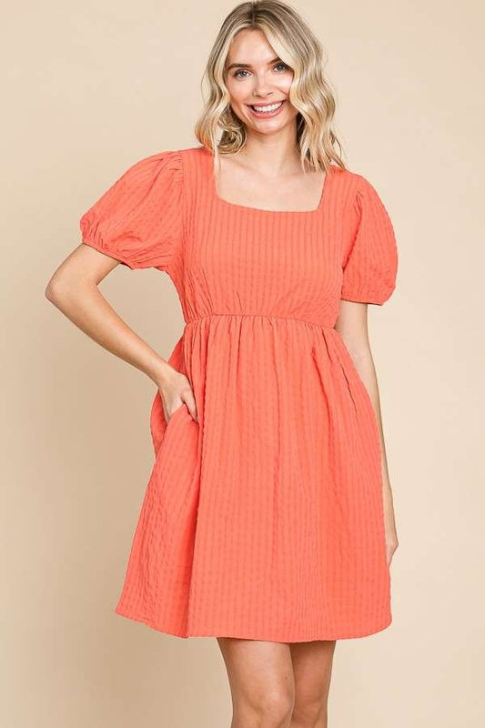 Plus BabyDoll Square Neck Dress