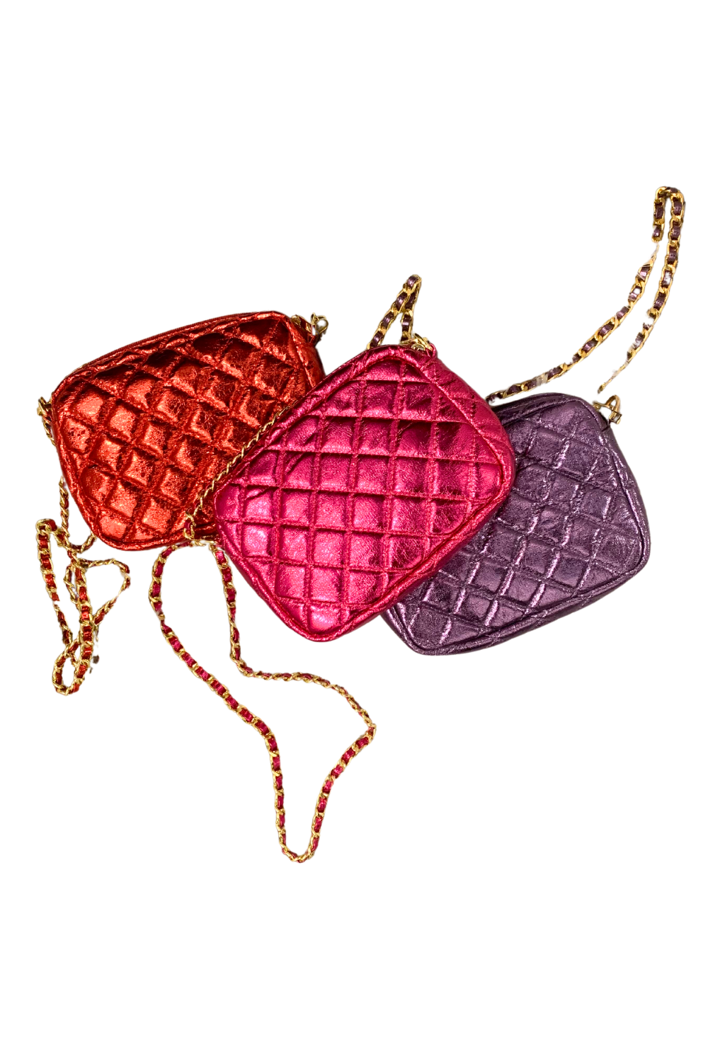 Emma Quilted Metallic Crossbody Bag