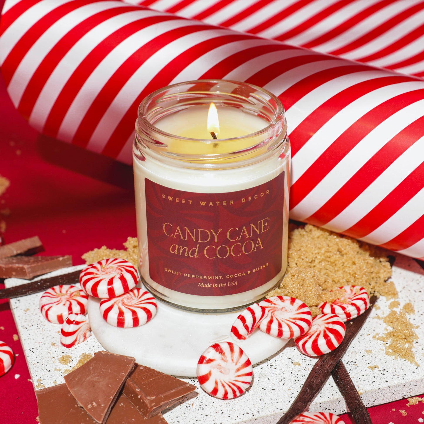 Candy Cane and Cocoa 9 oz Soy Candle