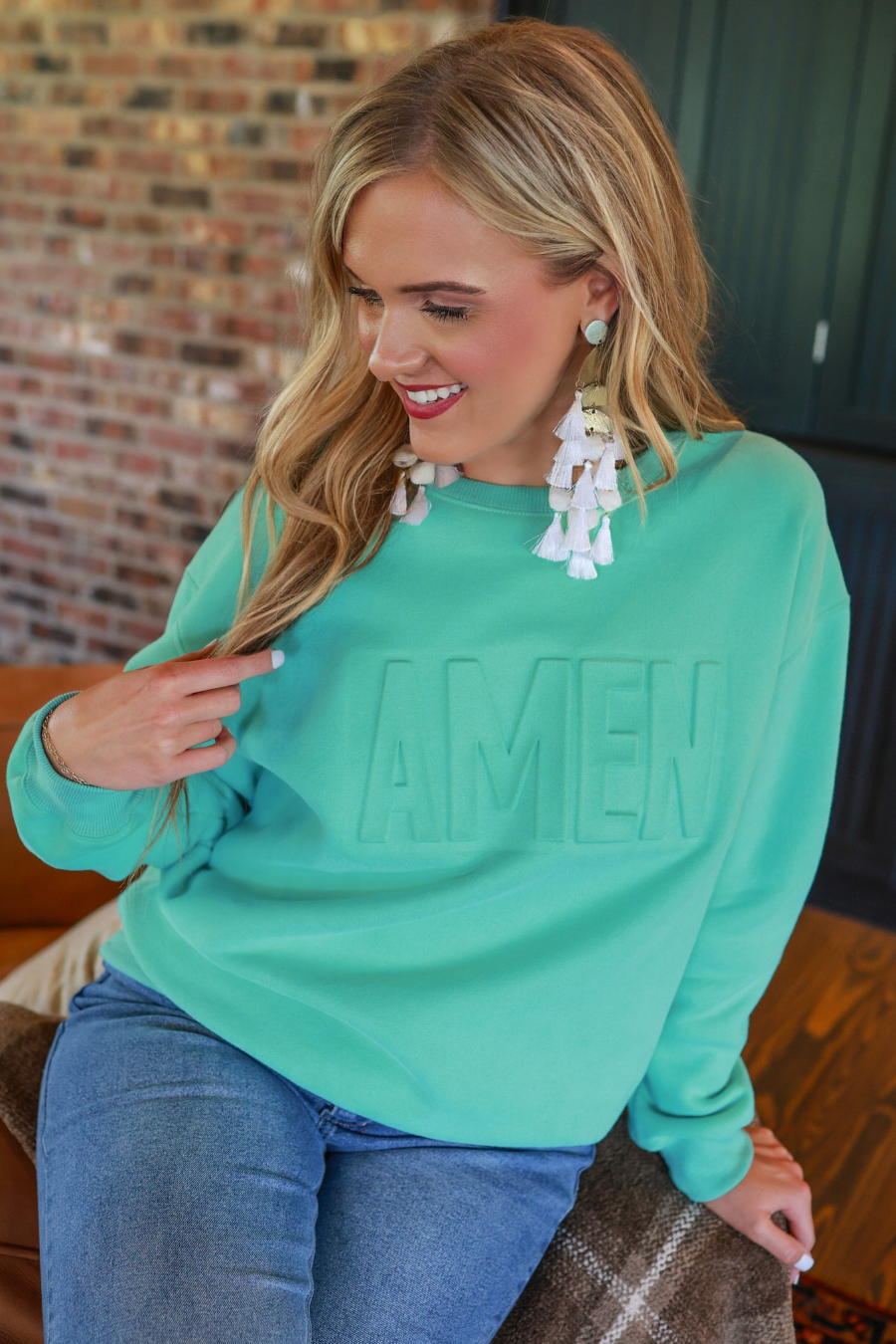 PREORDER-Amen Embossed Sweatshirt