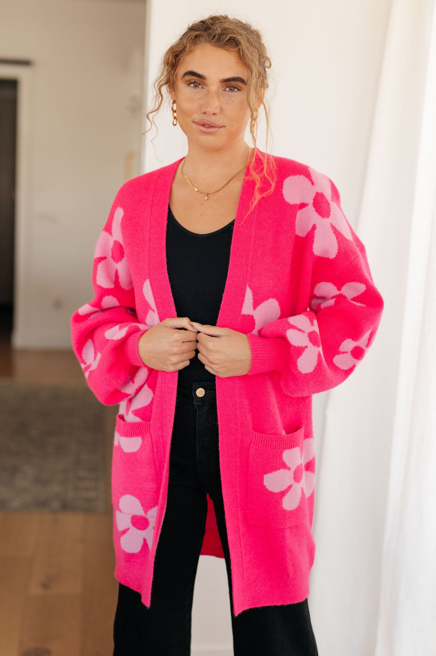 **ONLINE EXCLUSIVE** Enough Anyways Floral Cardigan in Pink