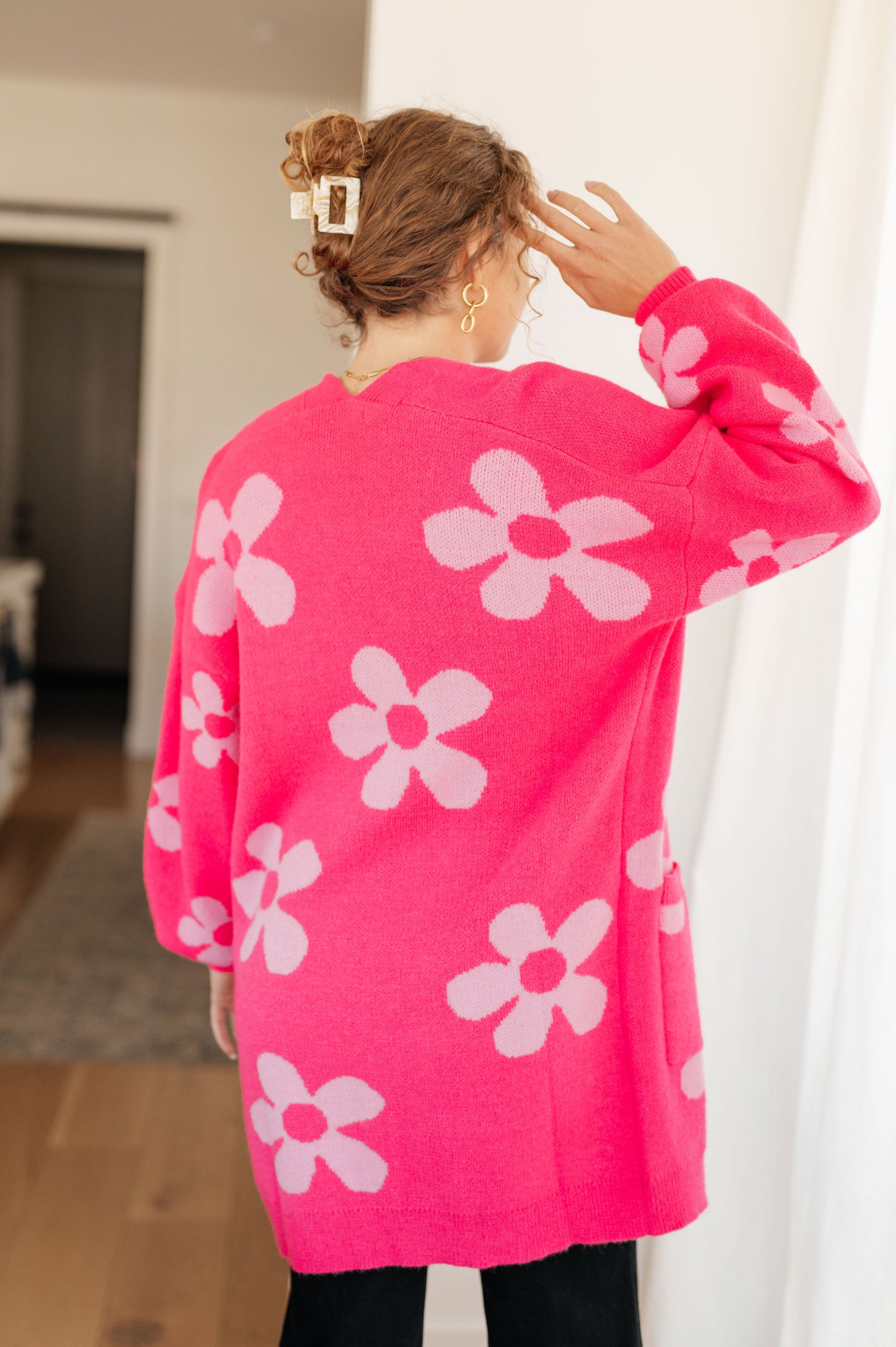 **ONLINE EXCLUSIVE** Enough Anyways Floral Cardigan in Pink