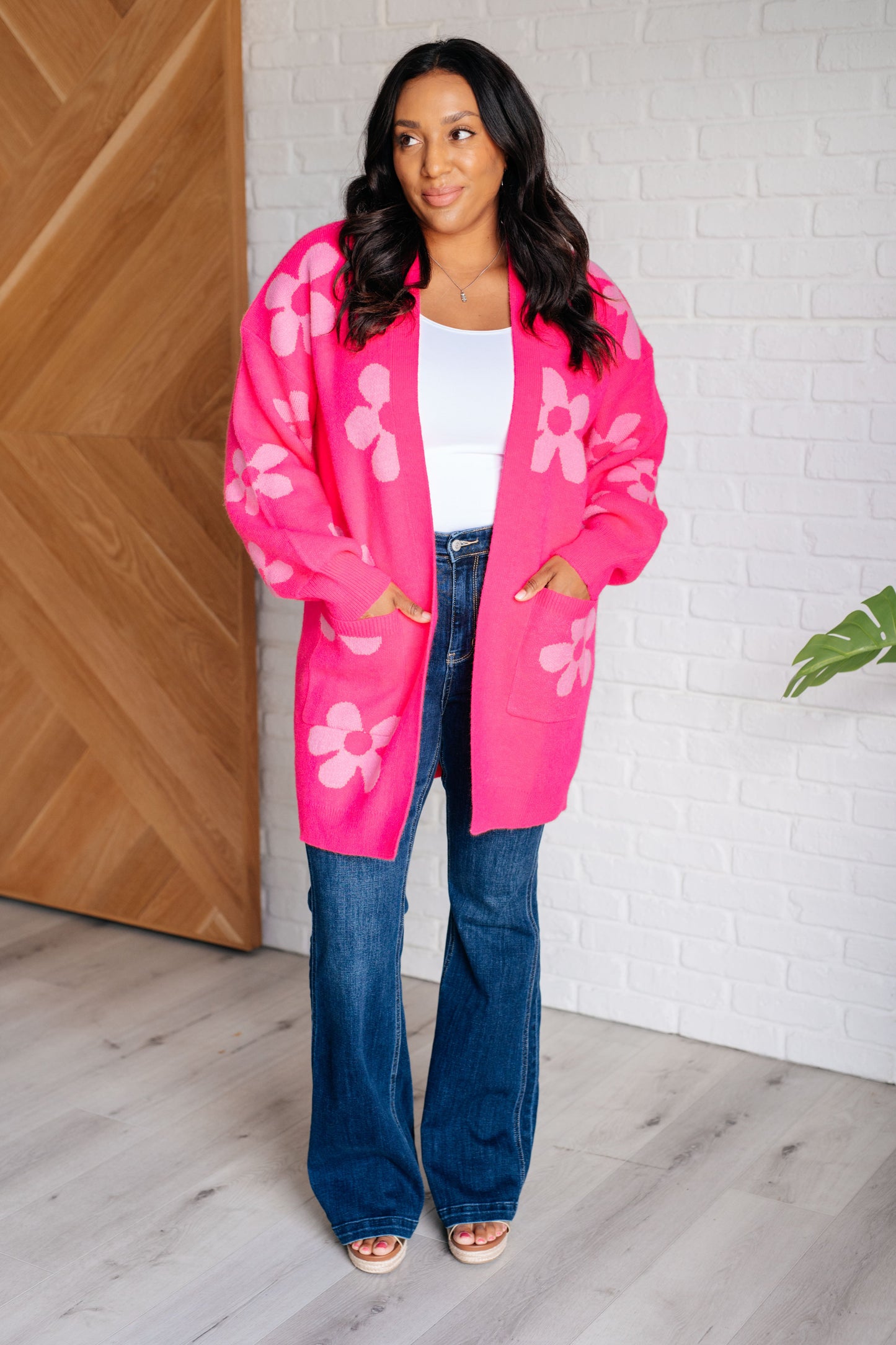 **ONLINE EXCLUSIVE** Enough Anyways Floral Cardigan in Pink