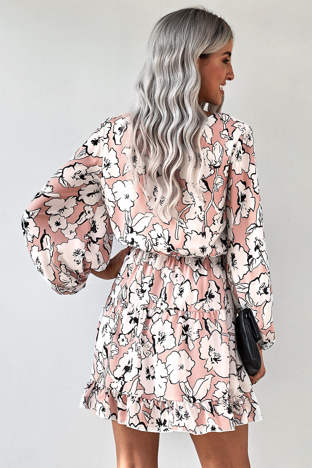 Floral Balloon Sleeve Dress