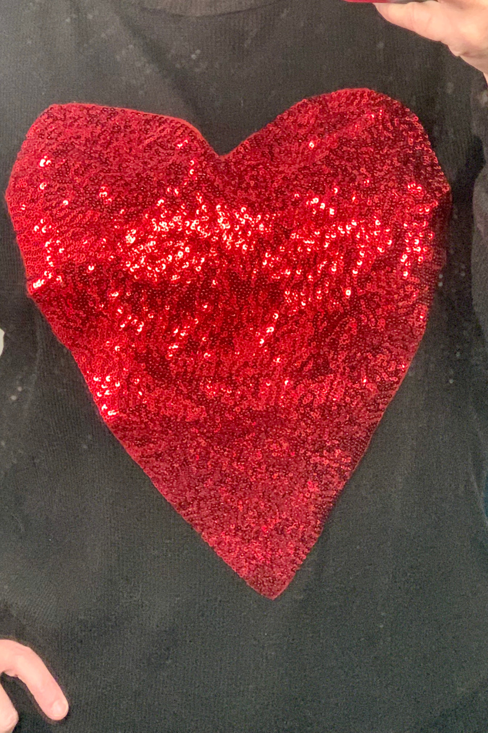 Red Sequin Heart Top