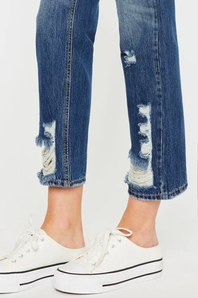 Kancan KeKe Straight Leg Distressed Jeans