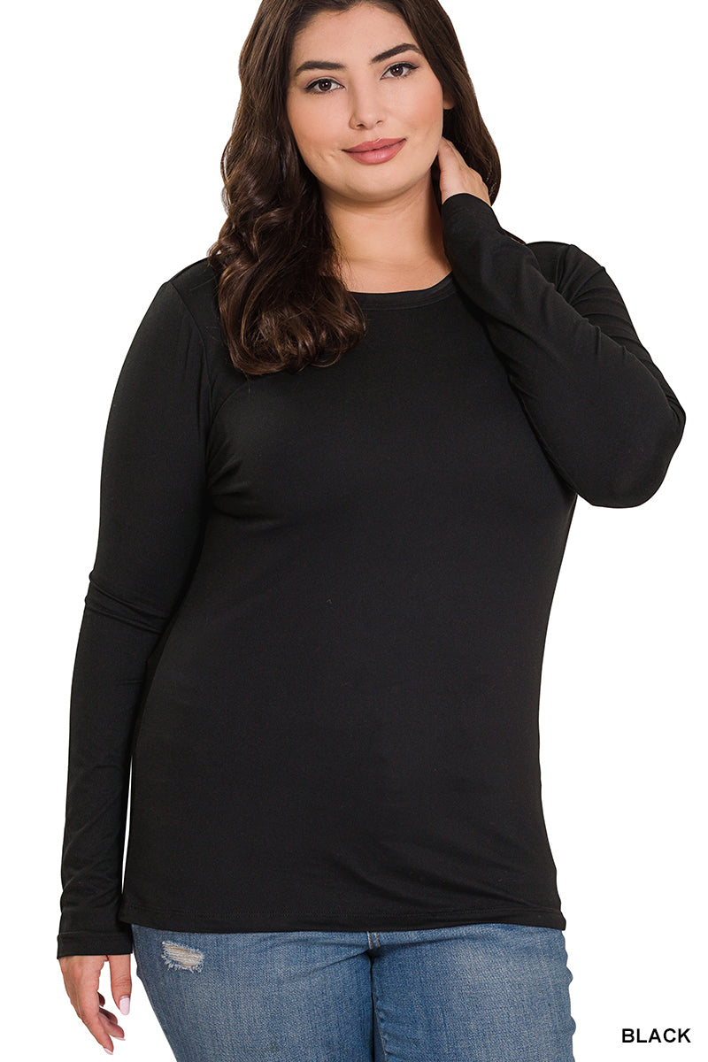 Brushed Microfiber Long Sleeve Tee