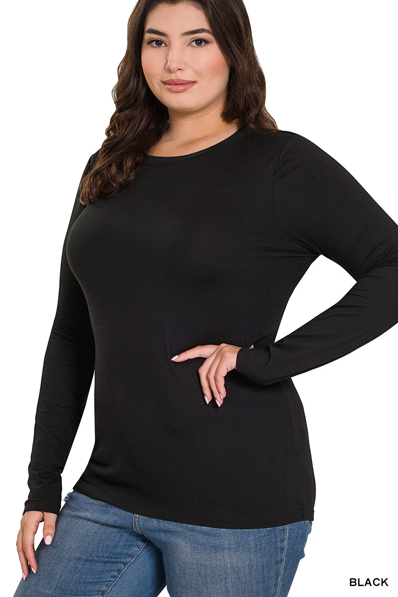 Brushed Microfiber Long Sleeve Tee