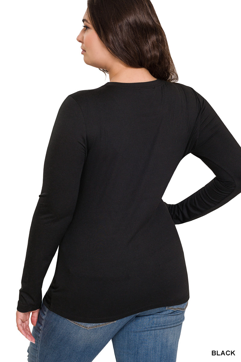 Brushed Microfiber Long Sleeve Tee