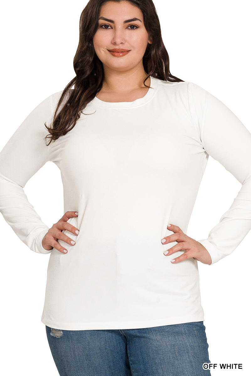 Brushed Microfiber Long Sleeve Tee