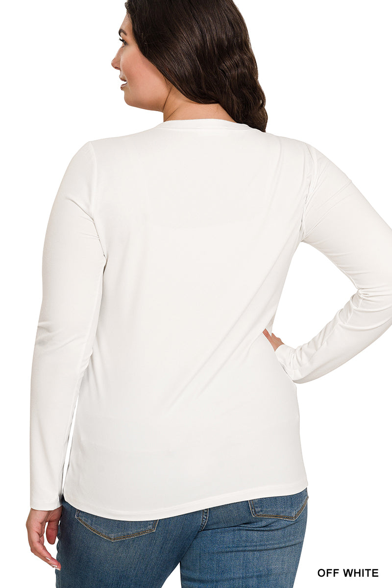 Brushed Microfiber Long Sleeve Tee