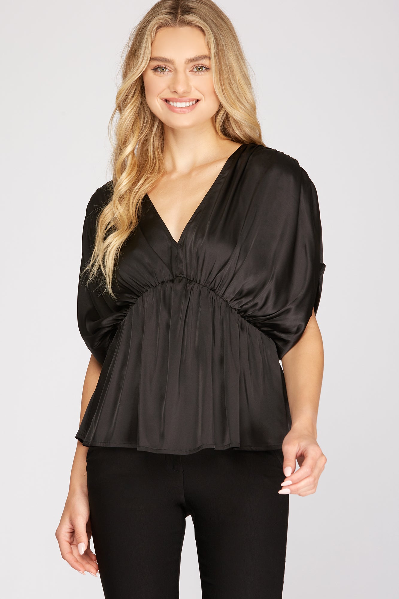 Kimono Style Satin Top