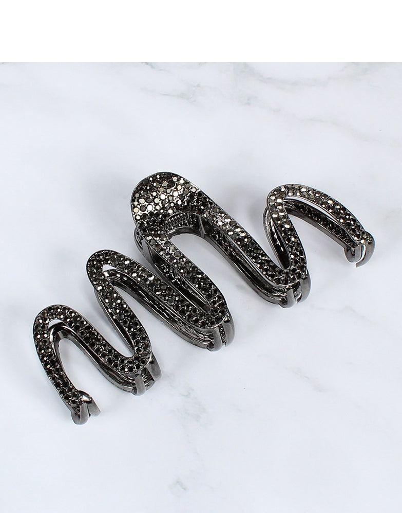 Rhinestone Squiggle Hair Claw Clip