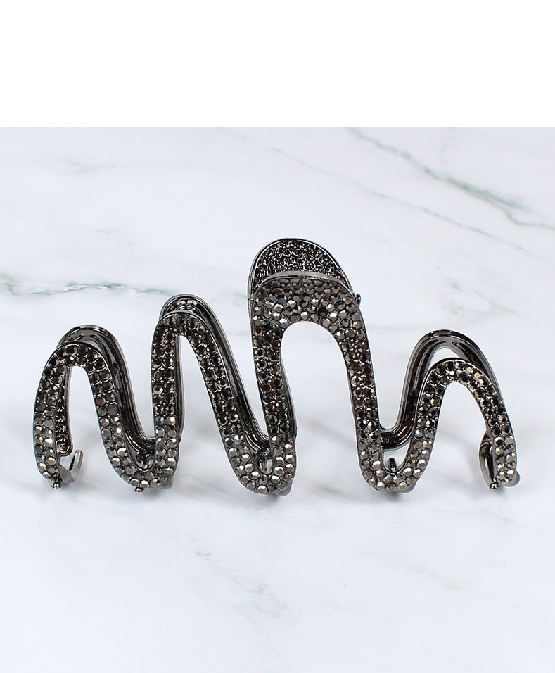 Rhinestone Squiggle Hair Claw Clip